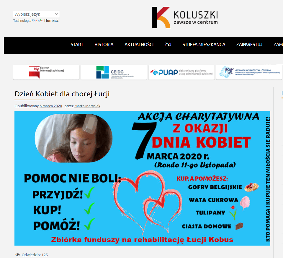 Dzień Kobiet dla chorej Łucji
