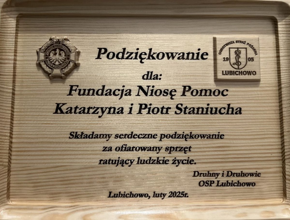 Podziękowania od OSP Lubichowo